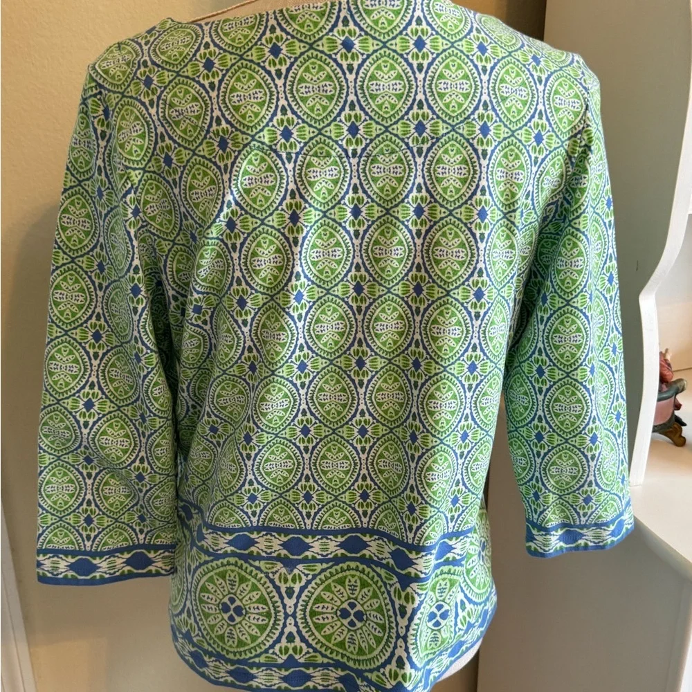 Ruby Rd. Green & Blue Top - Picture 2 of 4